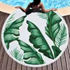 quality Green Leaves Printing Pattern Design Beach Towel Bulk Buy Cheap Microfiber Fabric Round Beach Towel With Tassels