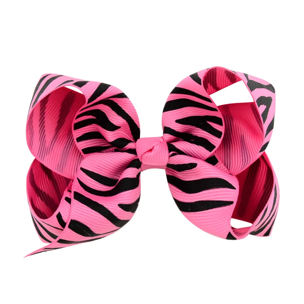 

free shipping  best girl zebra stripes ribbon hair bow clip hair bows knots, Picture/custom