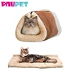 Hot selling portable dual-purpose tunnel bed 2 in 1 folding winter warm soft cat tunnel mat cat mat bed