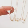 New model dainty necklaces,african triangle cz opal necklace,wholesale gold chain necklace designs