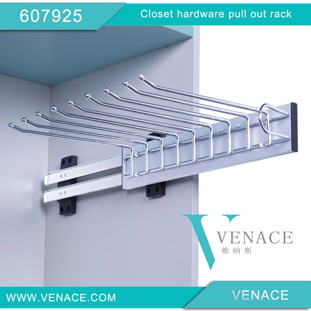 Wardrobe Wall Mount Pullout Trousers Rack Pant Rack Closet Hardware