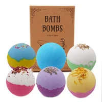 

custom colorful organic bubbly bar bath bombs gift set