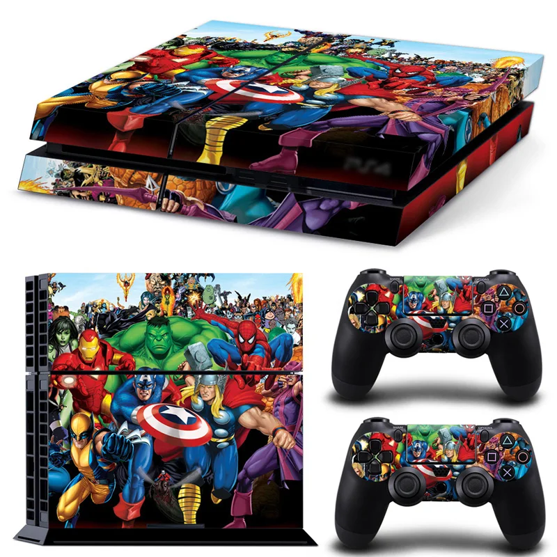 

supper heros Sticker Decal Skins For Sony for PS4 Playstation 4 Console 2 Controller Vinyl Gift #TN-PS4-0048, N/a
