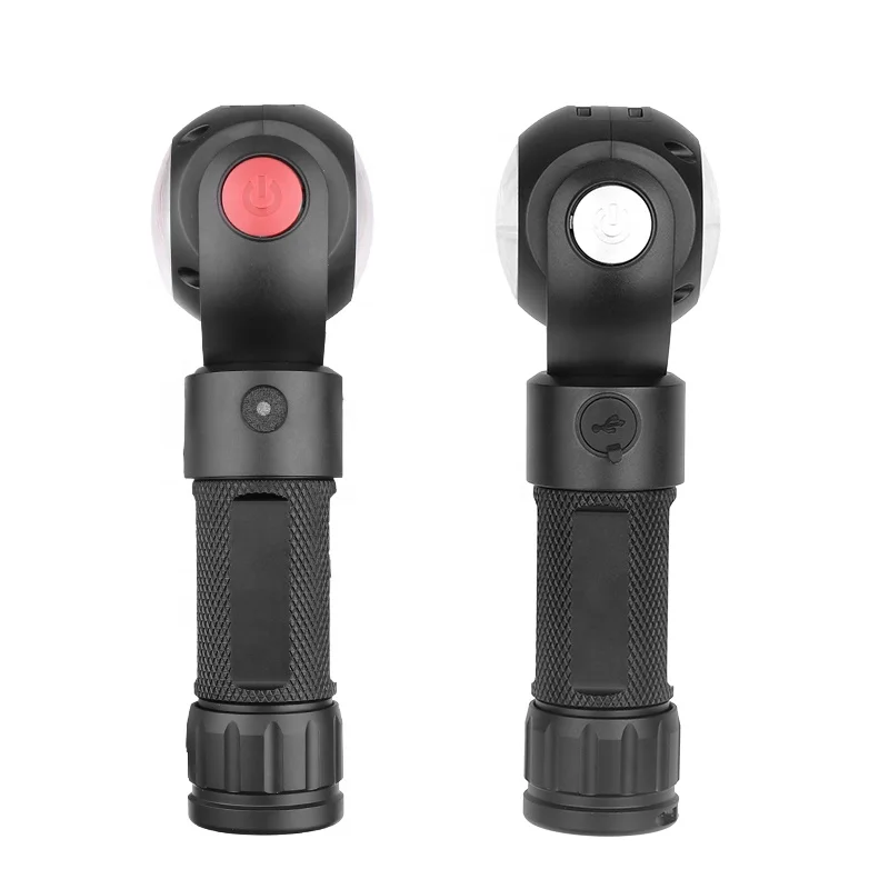 360 Rotate Double Switch Magnetic Mini LED Rechargeable Torch Flashlight