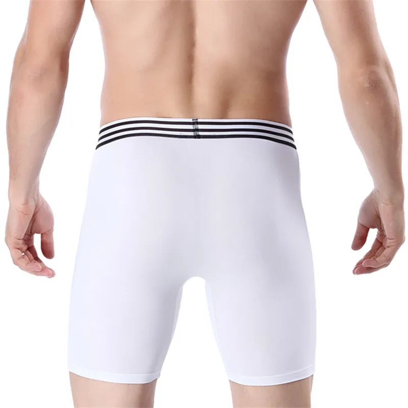 

Long ice silk boxer briefs running wear-proof legs multi-purpose shorts,Men's sports underwear, As picture show