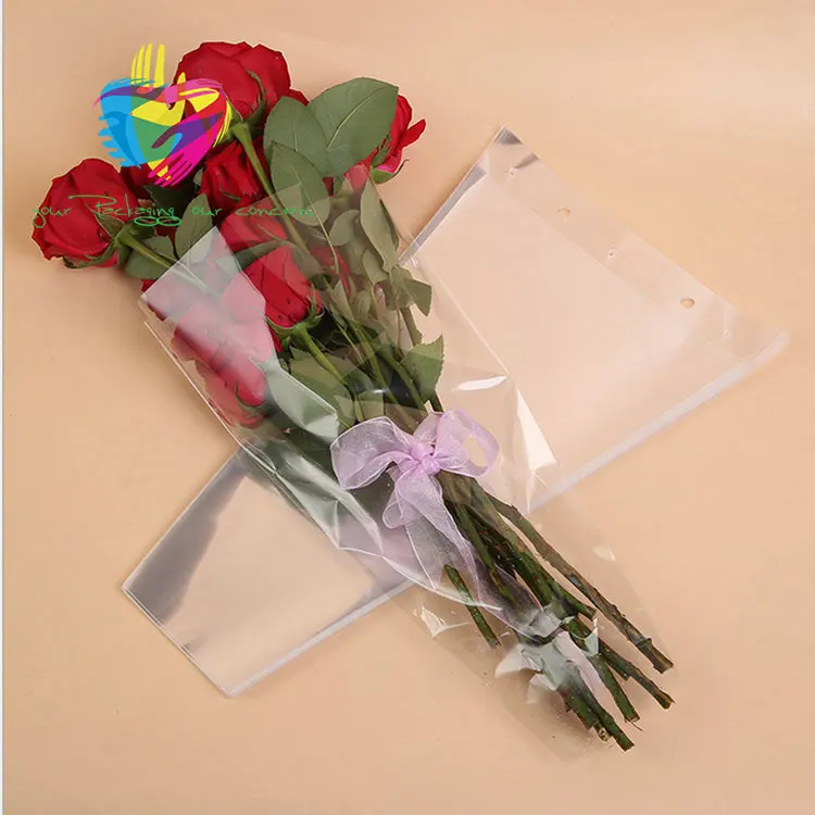 
Yiwu color imprineted color high transparence clear flower sleeve 