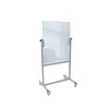 Freestanding moveable with wheel magnetic double side interactive dry erase glass whiteboard WB11 from Peacemounts