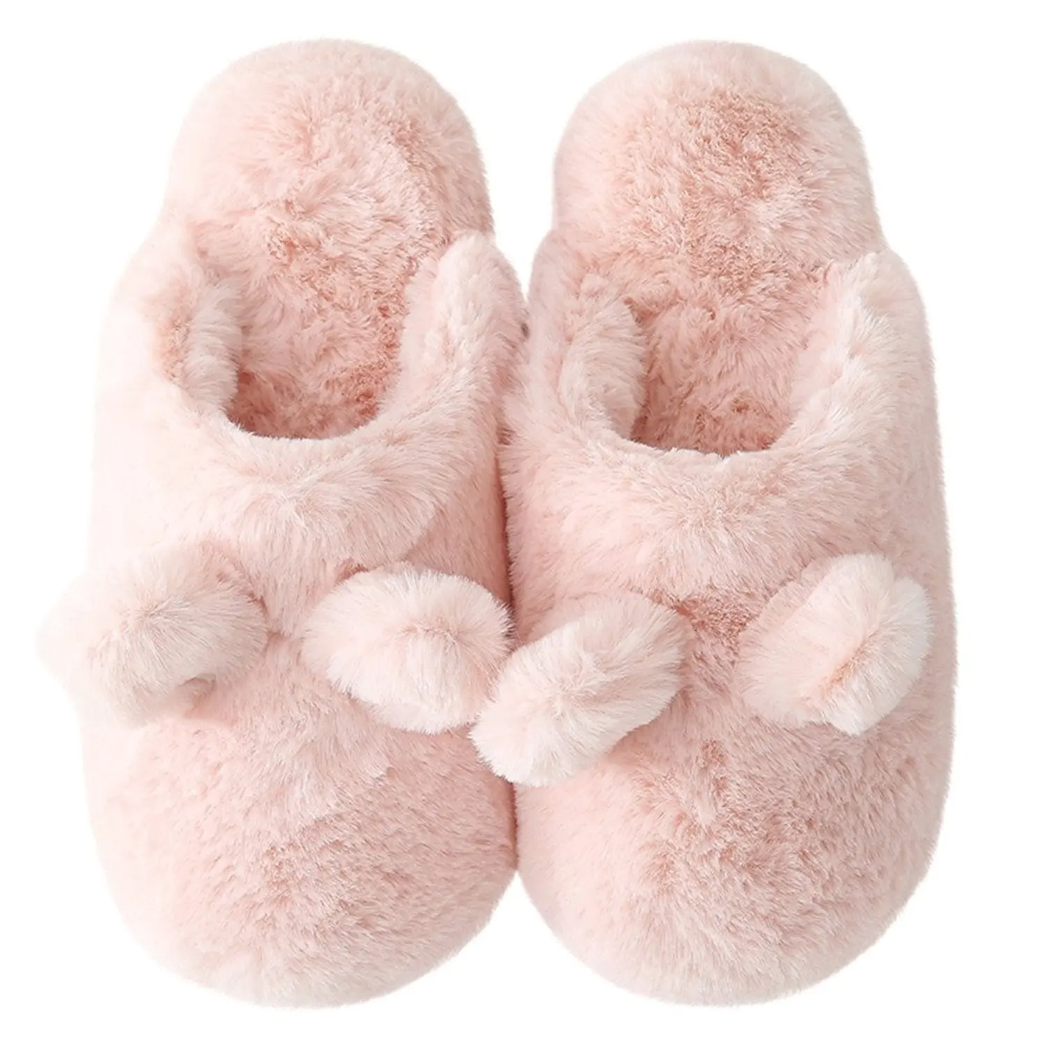 girls pink fluffy slippers