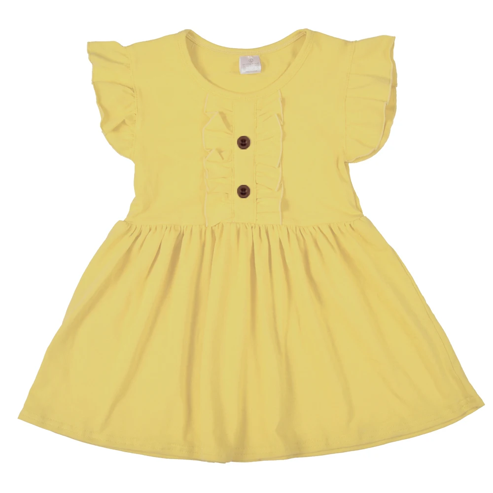 Cute Kids Yellow Sleeveless Clothes Remark Girl Lace Dress For ...
