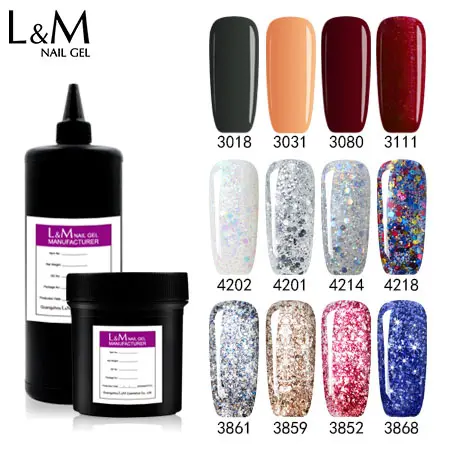 

L&M factory Bulk wholesale glitter effect professional nail uv gel 1 kg, 5000 colors