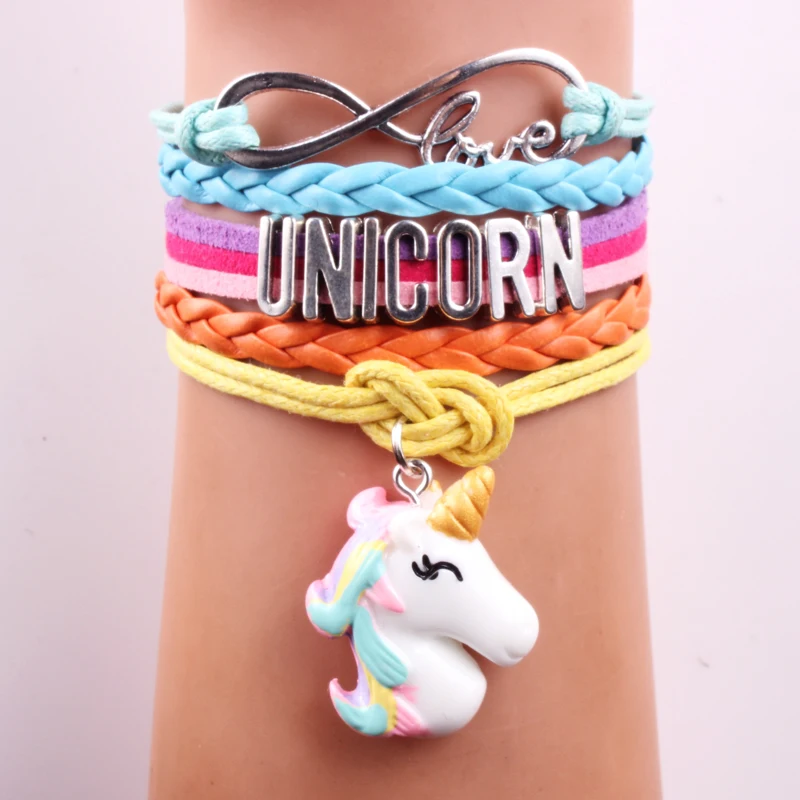 

Multicolor design Unicorn cuff bracelet Handmade Leather Bracelet