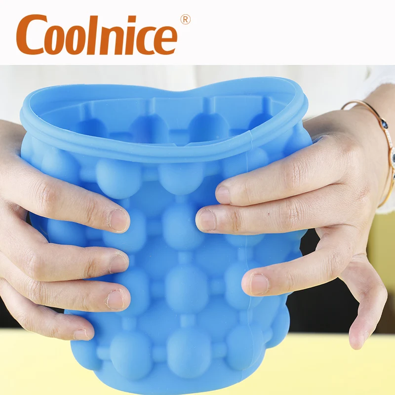 Silicone Cylindrical Ice Cube Genie Wine Custom Ice Tray Bucket With Lid Buy Silicone