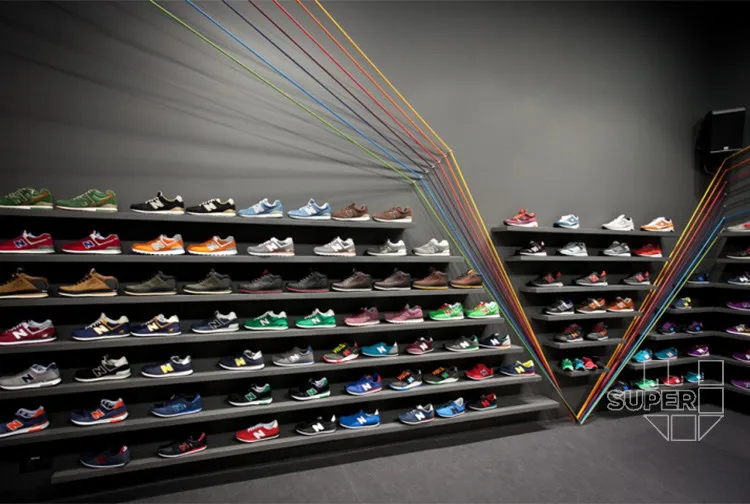 retail sneaker shoes store acrylic wall mounted panel shop