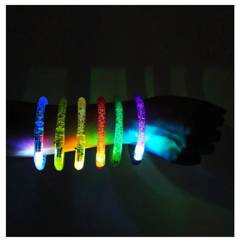 Promo custom acrylic color changing led flashing bracelet
