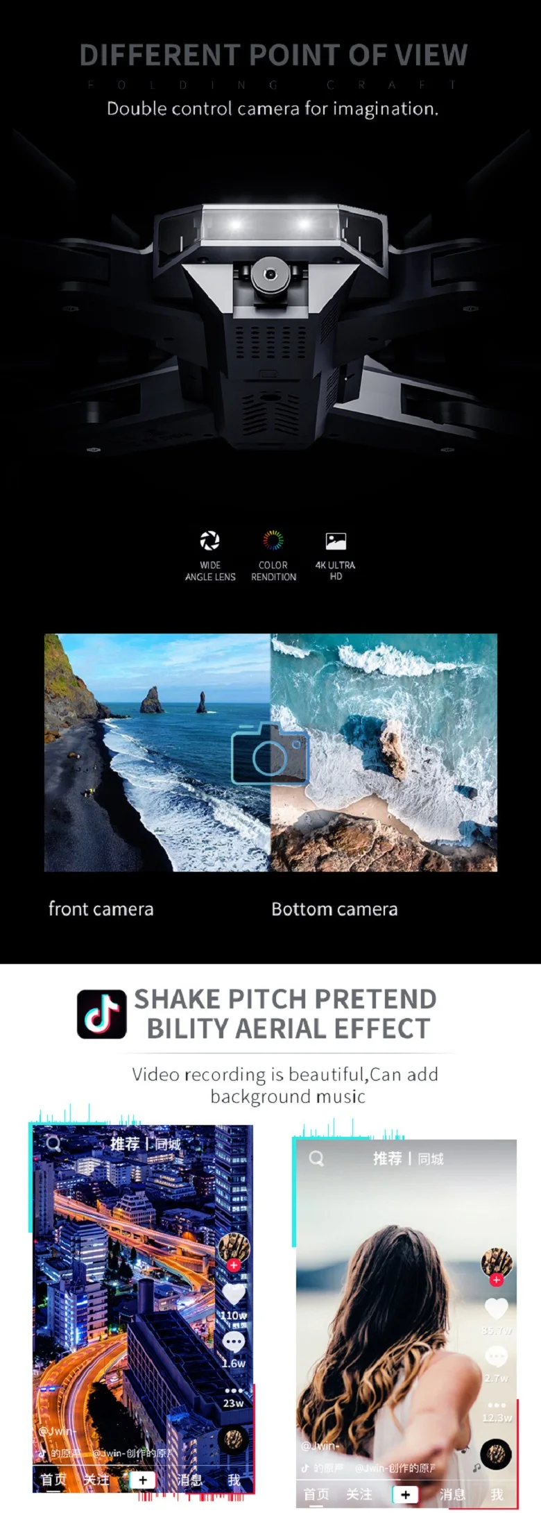 E-commerce Top selling Dron with 50 Times Zoom WiFi camera drone 4K Dual Camera Optical Flow rc Quadcopter drone mini VS SG106.jpg