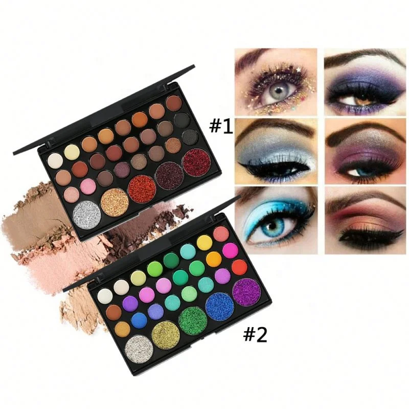 

Eye shadow 29 Colorcs glitter palette cosmetics makeup products private label eyeshadow palette, 2 options