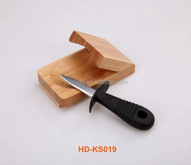 
Durable stainless steel oyster knife with wooden handle sea food shell opener 