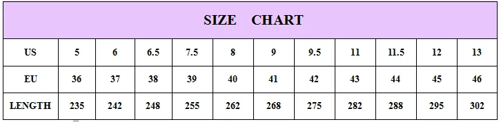 Camel Shoes Size Chart