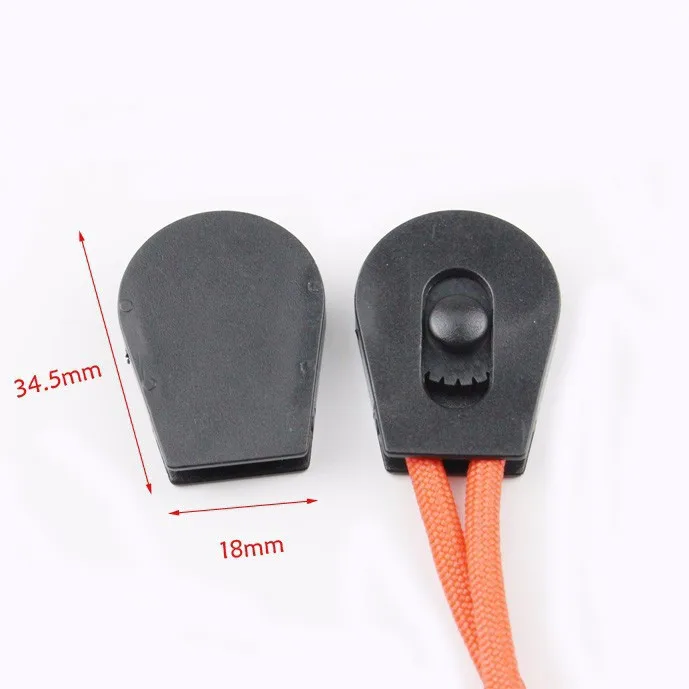 Cord Lock Ends Stopper Drawstring Sliding Black Plastic Wheel Pull
