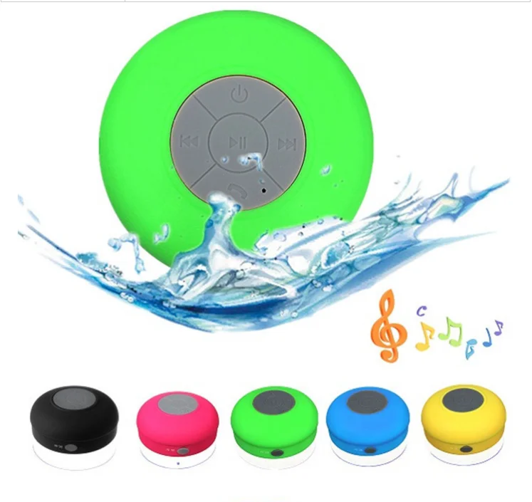 

Factory BTS-06 IPX4 Subwoofer Waterproof Shower Mini Wireless Speaker with Suction, Black;white;blue;green;pink