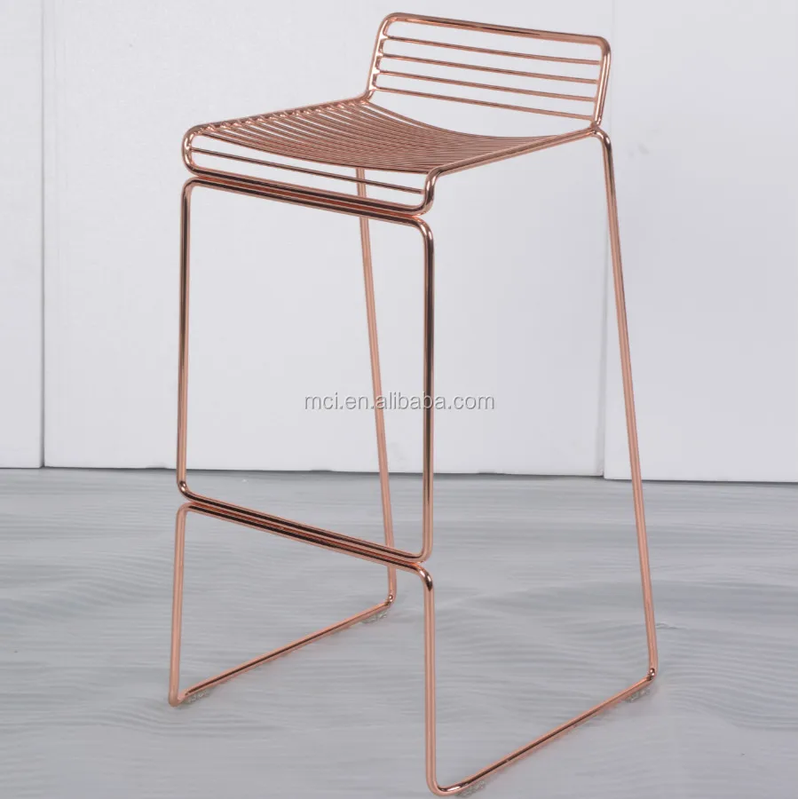 Wire frame rose gold and golden bar stool
