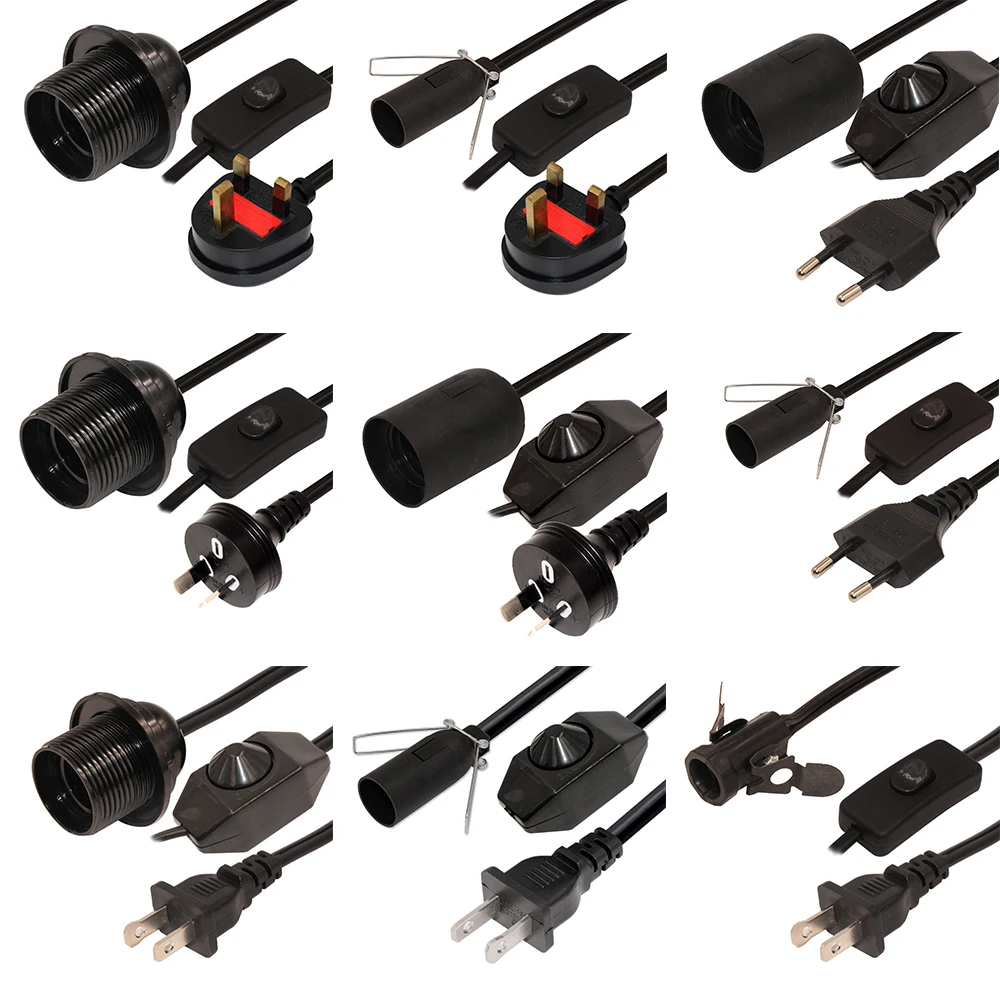 Electrical Extension Cable For Salt Lamp Power Cord Set With E14 E12