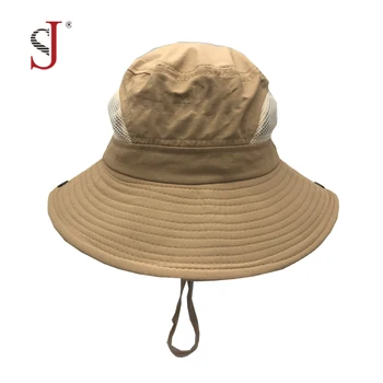 tan bucket hat with string