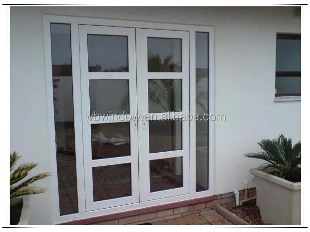 PVC vinyl soundproof glass interior doors french casement patio door