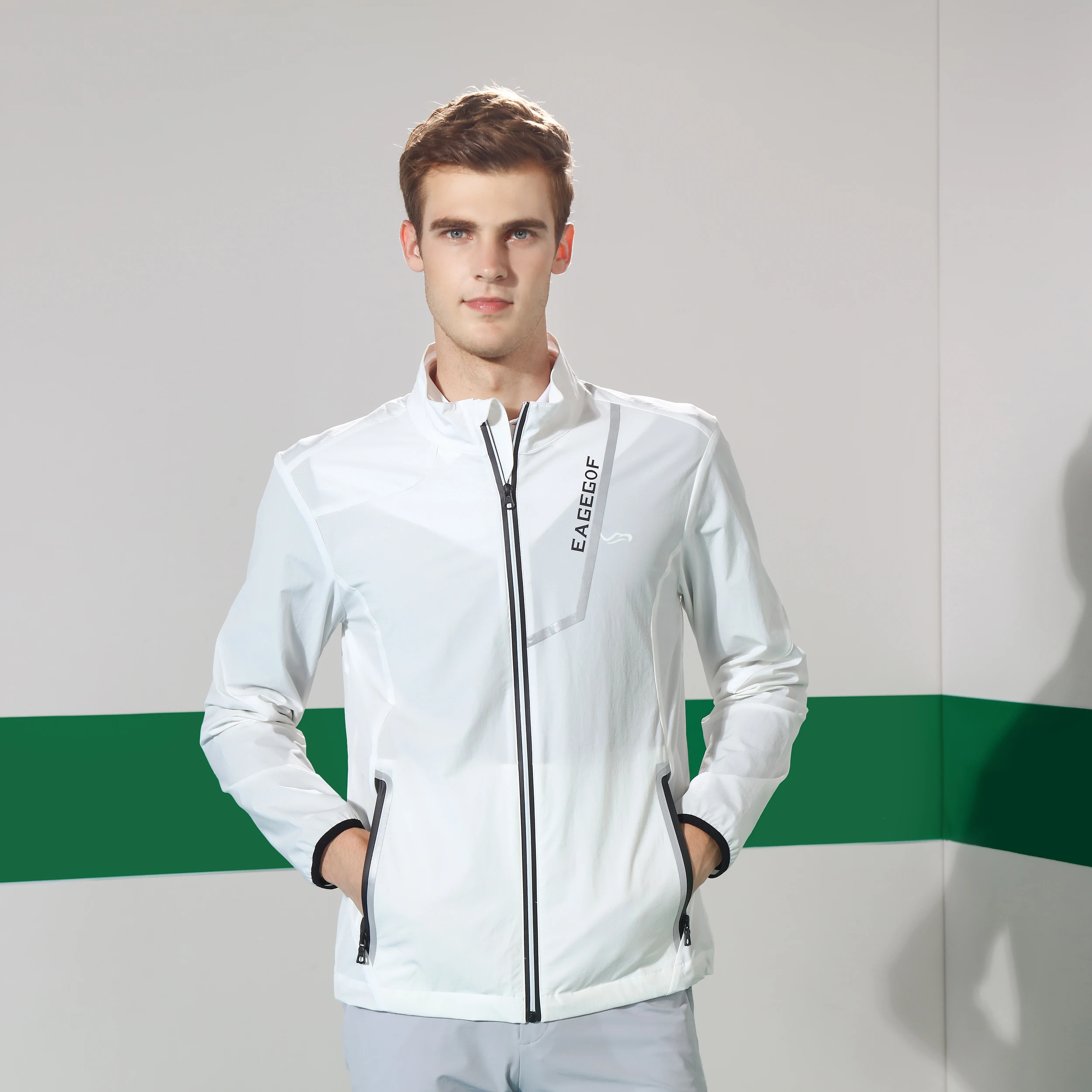 

Custom mens zipper up Brand Men Golf Jacket, Windbreaker Golf for fall winter , breathable lightweight Workout golf