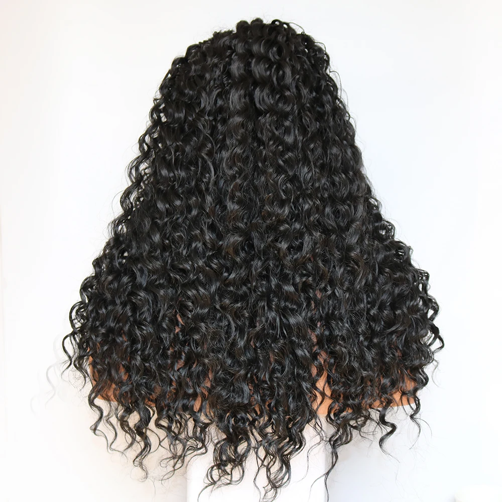 Black Water Wave Synthetic Lace Front Wig Heat Resistant Loose Curly