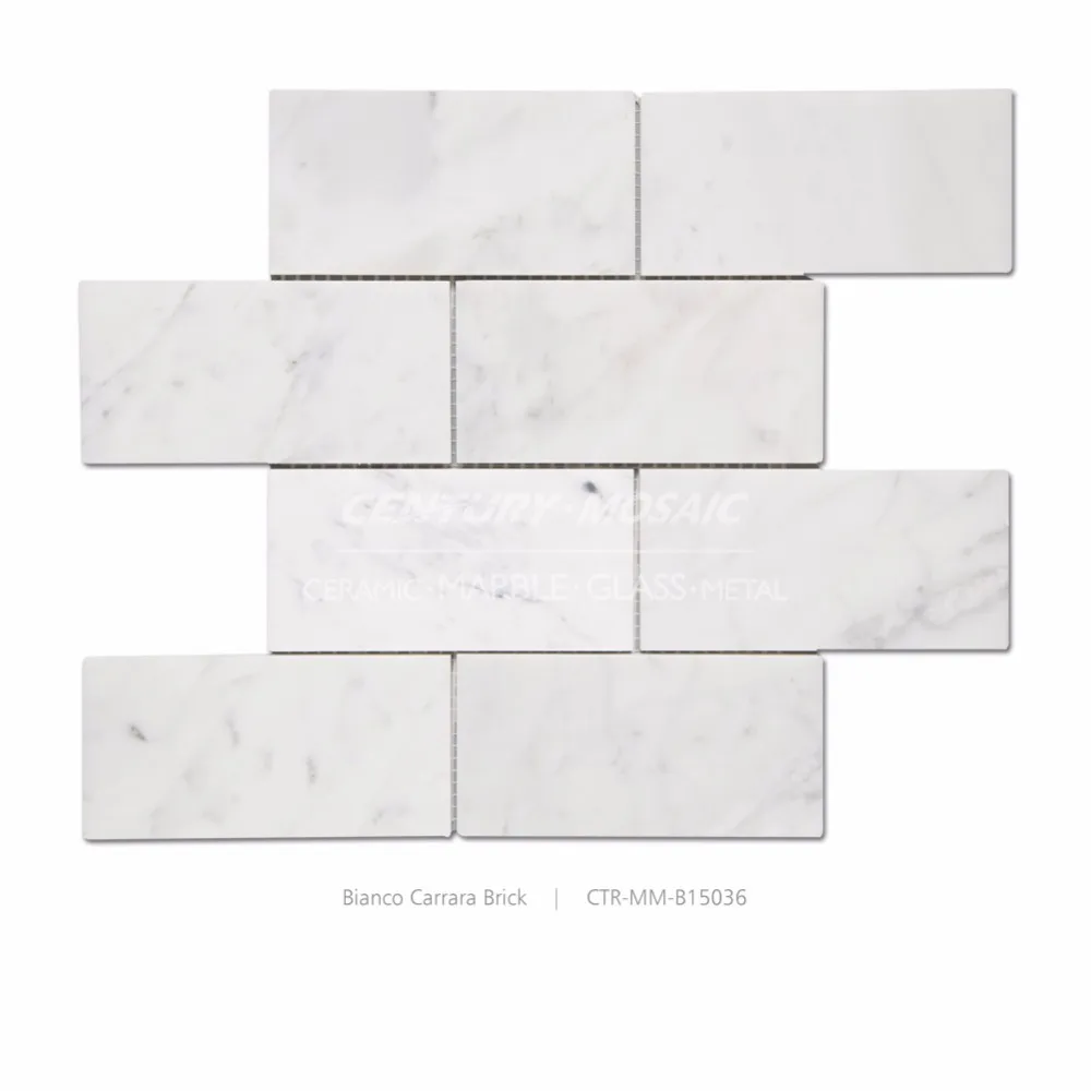 3"x12" Italy Carrara Brick Look White Marble Mosaic Interior Wall Tile Prices Buy Wall Tile