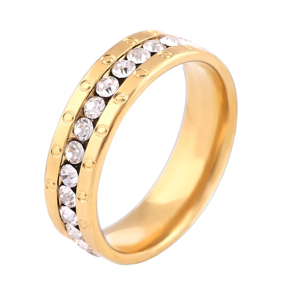 

Zhongzhe Jewelry Stainless Steel 18K Gold Wedding Engagement Ring , OEM/ODM Accept