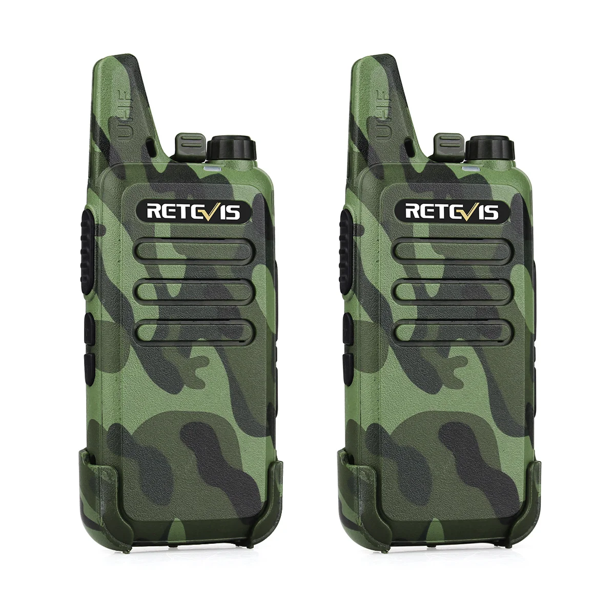 

Retevis RT22 Camouflage Emergency Alarm Monitor Walkie Talkie For Security 2W UHF400-480MHz 16CHTOT VOX Squelch two Way Radio