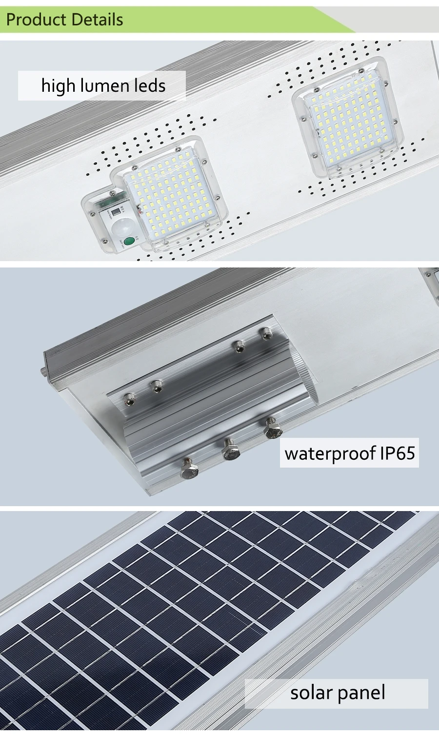 Capteur de mouvement solaire tout-en-un, étanche conforme à la norme IP65, luminaire d'extérieur, éclairage intelligent, smd, blanc, 20/40/50/60/100/150w, éclairage de rue