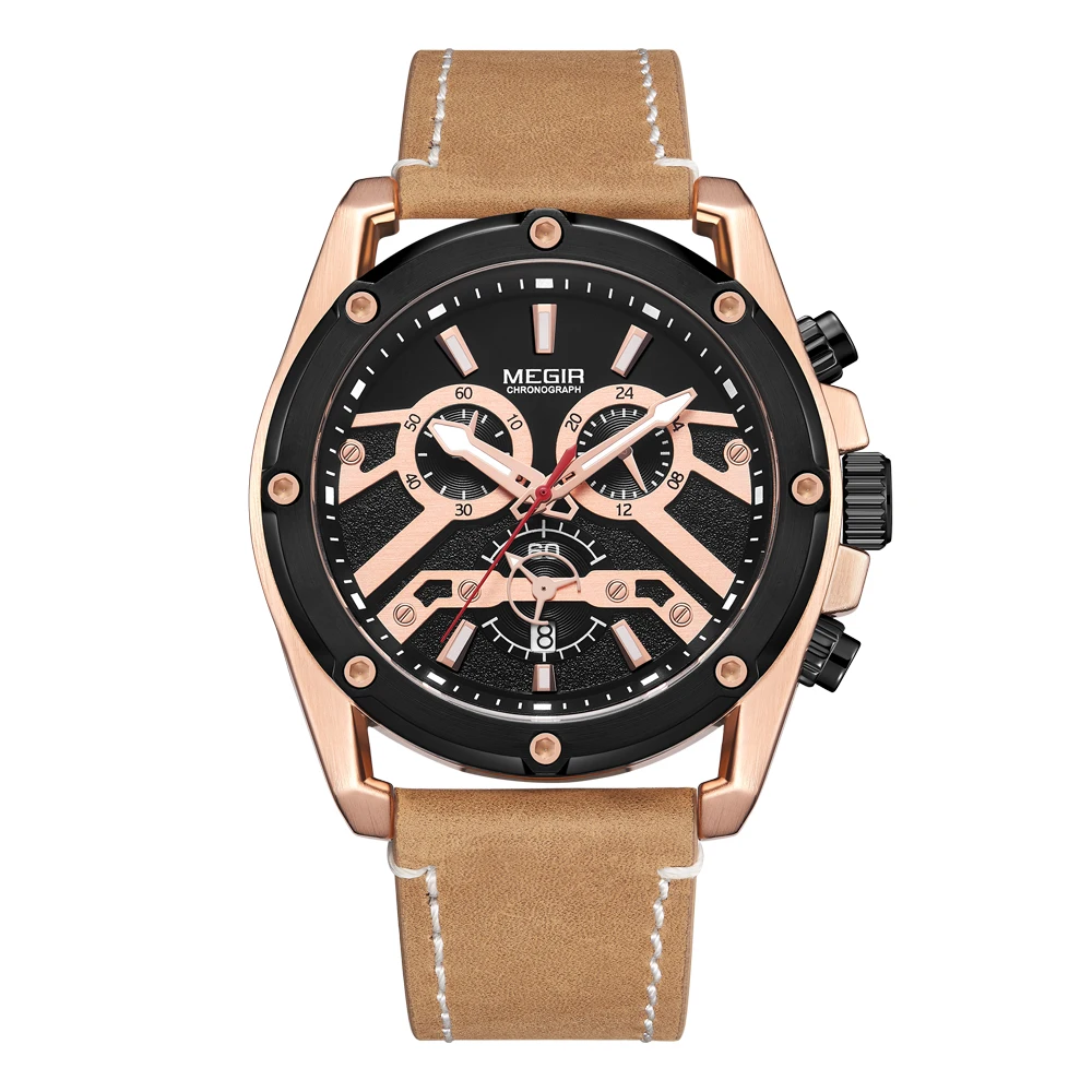 

Fashion Men's Quartz Sport Watches Luxury Brand Megir Wristwatch