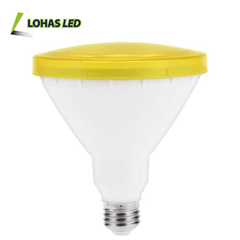 High Power 10W Flood Light Bulb E26 Non-Dimmable PAR38 Yellow LED Bug Light Bulb for Home Decor, Porch, Backyard Patio Lighting