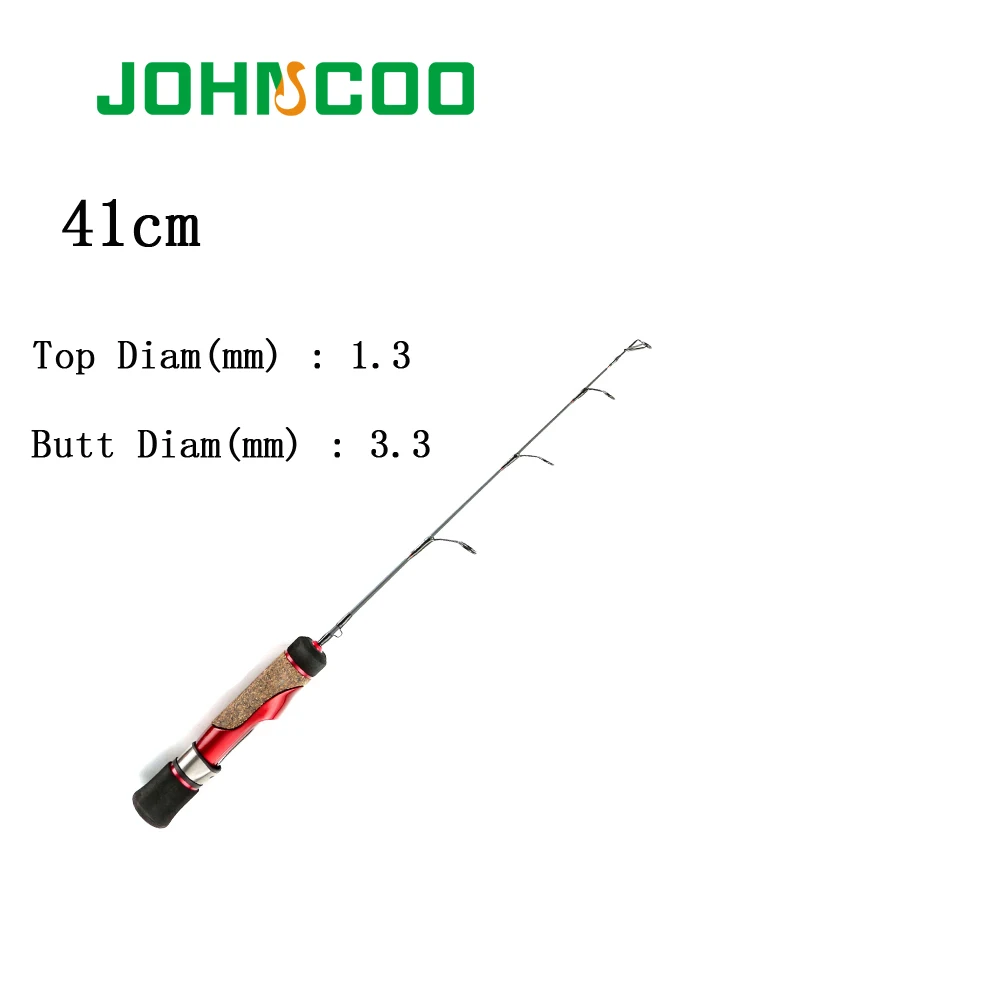 

JOHNCOO Ice Fishing Rod 41cm ultralight mini Carbon 1 Section Winter Spinner Rod