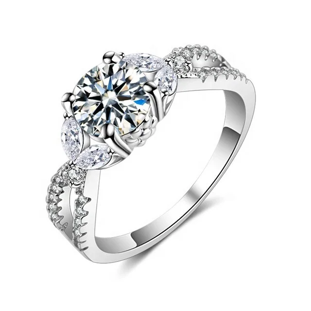 

Fashion New Silver Color Engagement Ring for Women Trendy Party Jewelry Luxury Gift Bague Femme Gift Bijoux