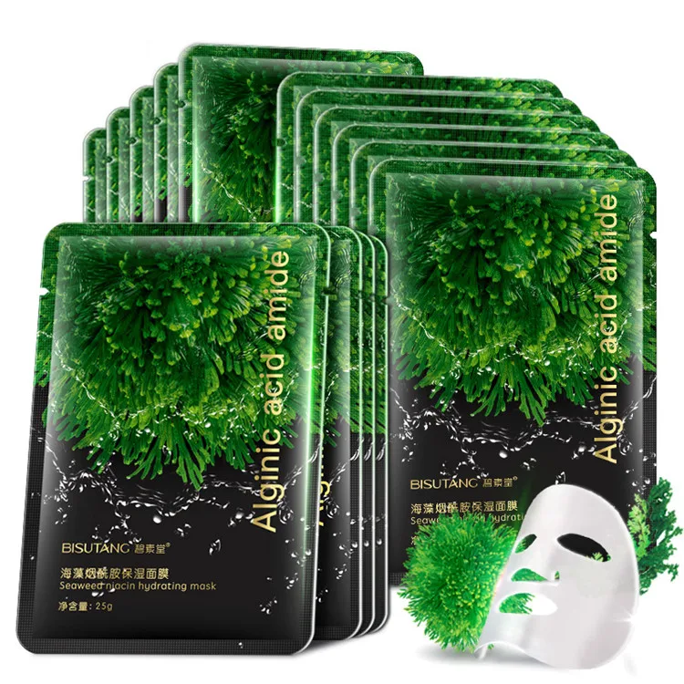 

Nicotinamide Natural Seaweed Face Mask Moisturizing Hydrating Pore Algae Seed Masks Whitening Facial Skin Care