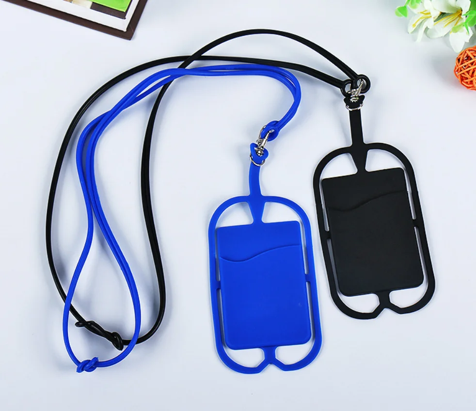 Oem Silicone Mobile Phone Lanyard Holder With Card Wallet - Buy ...