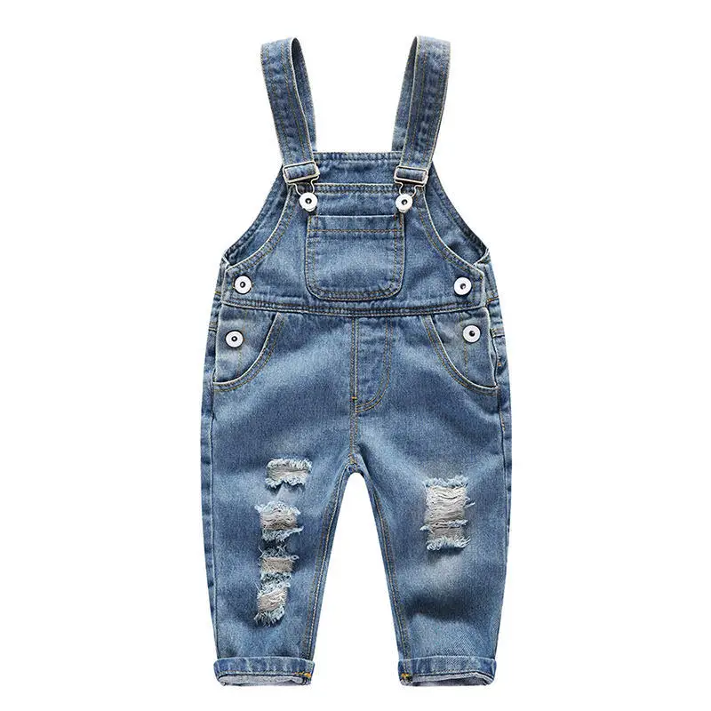 Ivy10334A Boutique kids trousers 2019 autumn fashion jeans children's distressed dungarees