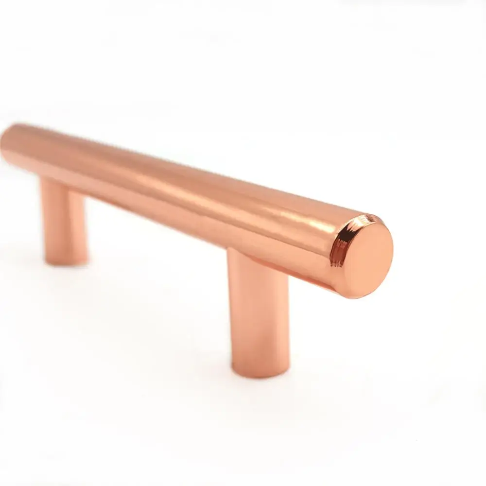 

In stock diameter 12mm, hole size 160mm, home decoration Rose Gold aluminum t bar cabinet handle