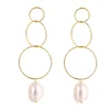 Tonglin 925 silver ins style baroque pearl earring 3 circles interlocking drop dangle earrings ladies' jewelry