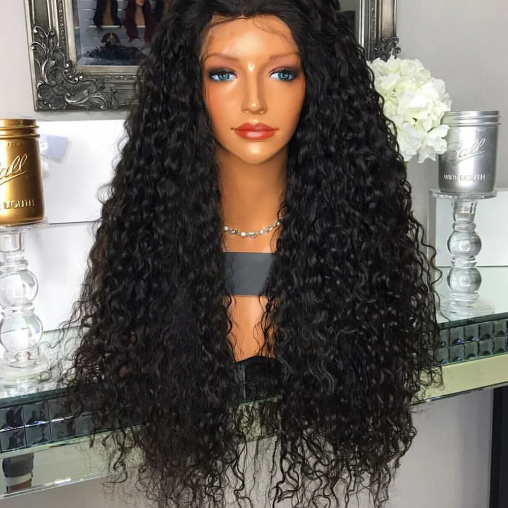 

High density brazilian human hair cheap curly lace wig with baby hair