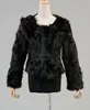 YR347 Customize Order Welcome Basic Style Women O-Neck Real Lamb Fur Jacket
