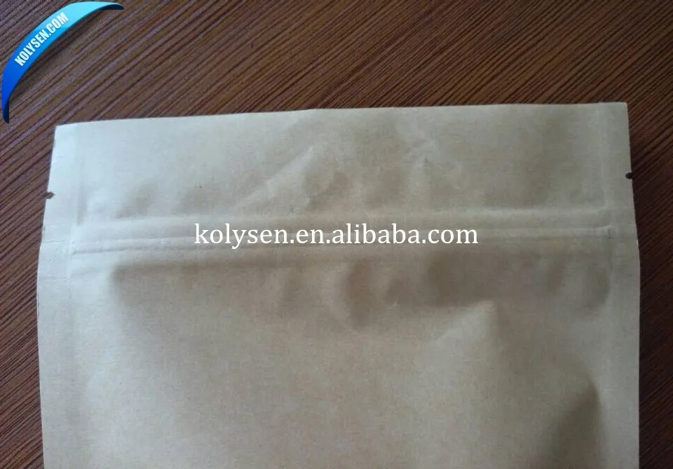 Food grade ziplock kraft paper bag for food