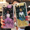 TPU PC Bling Stars Sequins love heart Quicksand Glitter Liquid Phone Case For Redmi 4X 6A Mobile Phone Shell