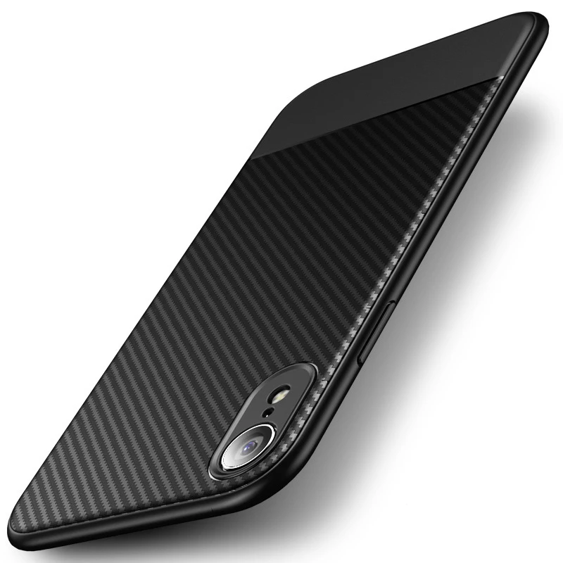 

For apple iphone xr tpu case carbon fiber mobile case phone cover for iphone xr, Black;blue;red;gray