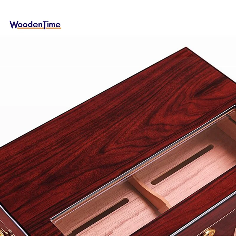 Christmas customized high-grade multi-layer moisturizing piano paint cedar wood cigarette gift handmade wooden humidor cigar box