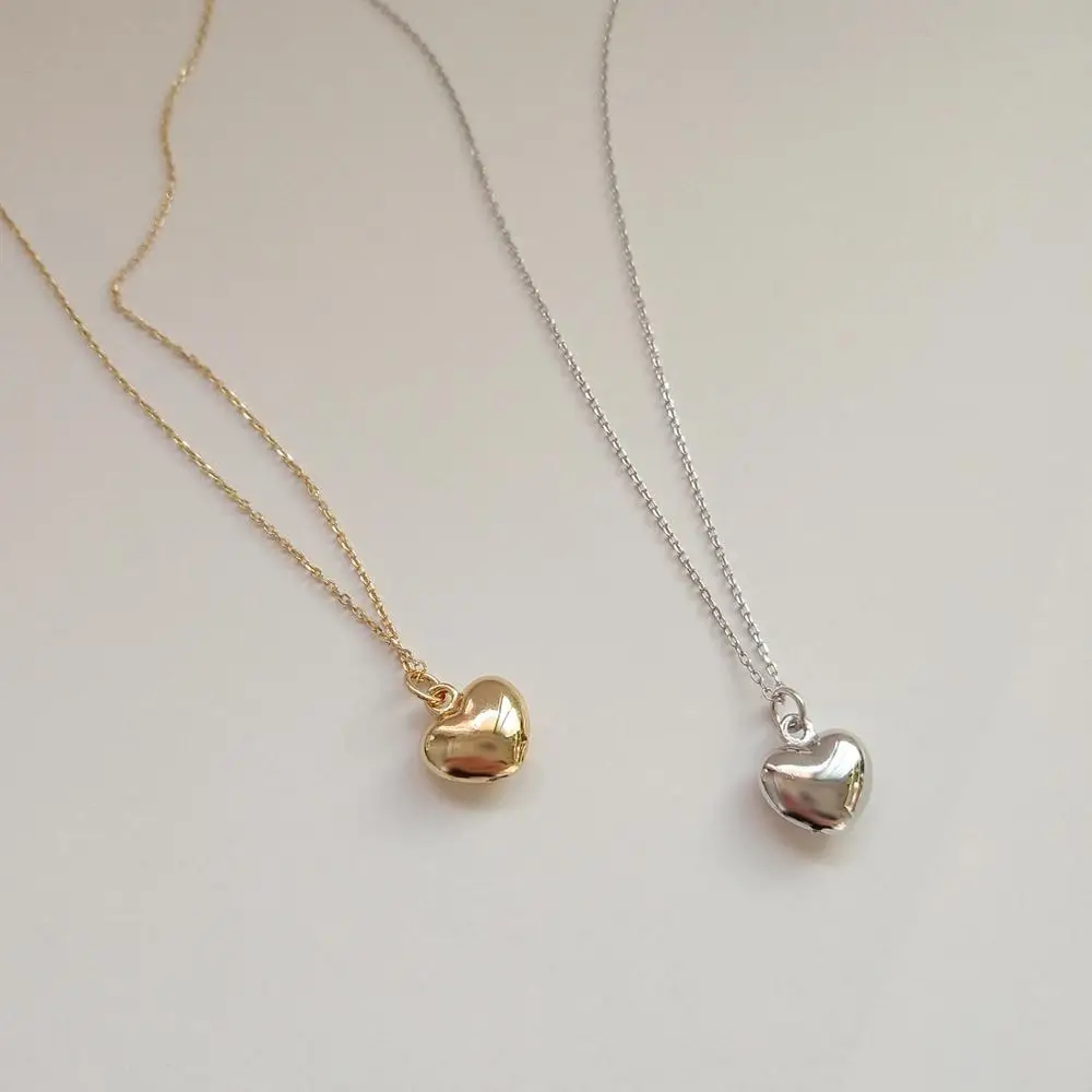 

gold plated sterling Silver jewelry made in china wholesale heart pendant necklace